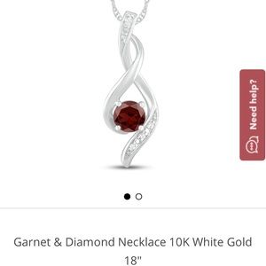 Kay Jewelers Garnet and Diamond necklace BRAND NEW IN BOX